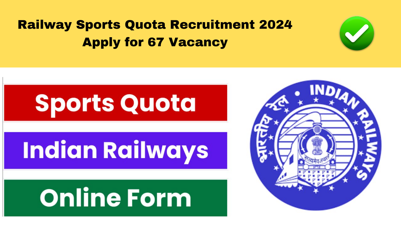 Railway Sports Quota Recruitment 2024 Apply for 67 Vacancy