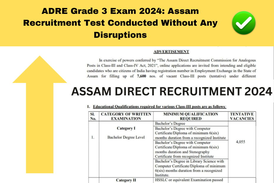 ADRE Grade 3 Exam 2024: Assam Recruitment Test Conducted Without Any Disruptions