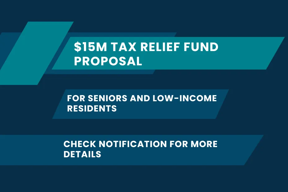 $15M Tax Relief Fund Proposed For Seniors, Low-Income Residents